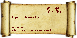 Igari Nesztor névjegykártya